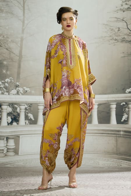 Rajdeep Ranawat Chanel Botanical Print Tunic & Dhoti Pant Set 