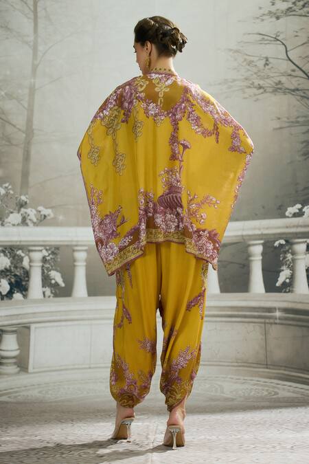 Rajdeep Ranawat Chanel Botanical Print Tunic & Dhoti Pant Set 