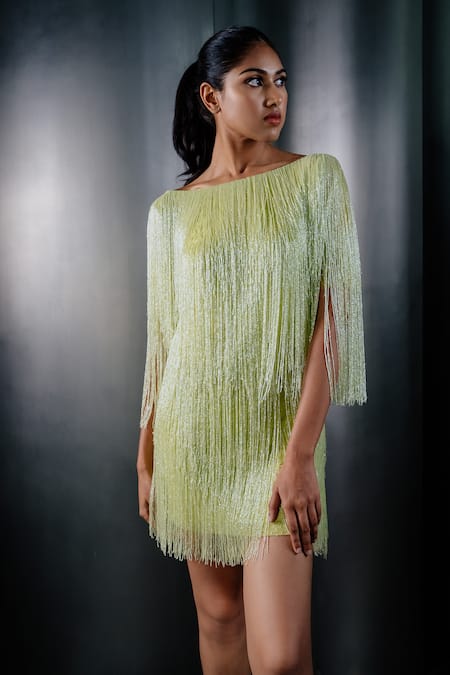 SHRIYA SOM Fringed Short Dress 