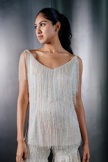 SHRIYA SOM Tulle Fringed Tunic 