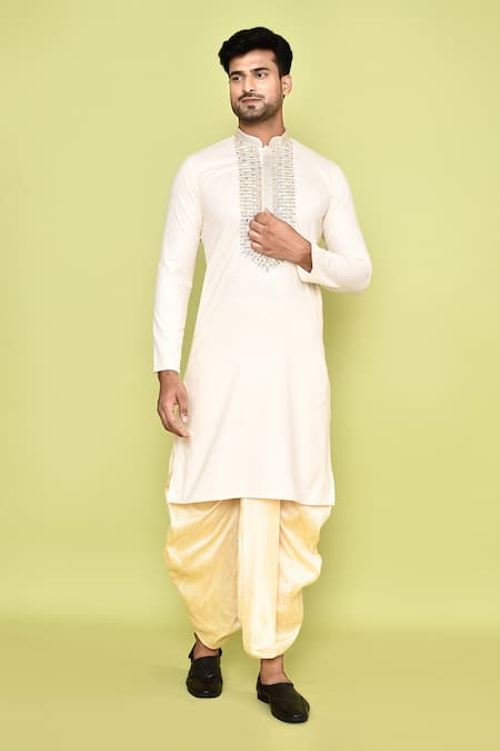 Arihant Rai Sinha Embroidered Cotton Kurta & Dhoti Pant Set 