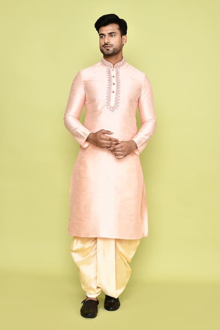 Arihant Rai Sinha Mirror Embroidered Kurta & Cream Dhoti Pant Set 