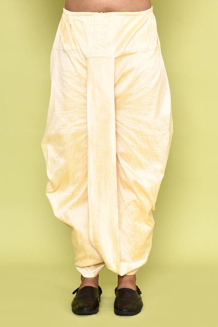 Shop_Arihant Rai Sinha_Pink Silk Mirrors, Embroidery Work Kurta And Cream Dhoti Pant Set 