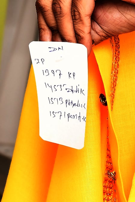 Shop_Arihant Rai Sinha_Yellow Cotton, Silk Embroidery Kurta And Beige Dhoti Pant Set_Online_at_Aza_Fashions