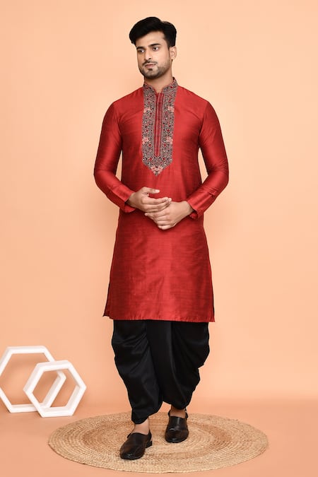 Arihant Rai Sinha Embroidered Kurta & Black Dhoti Pant Set 