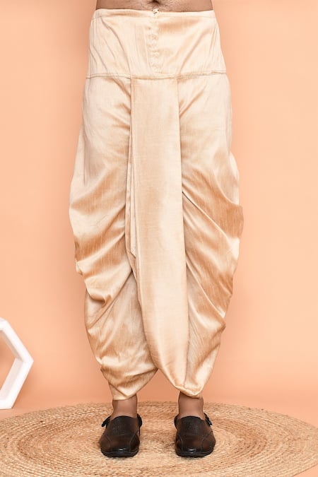 Arihant Rai Sinha_Beige Silk Embroidery Thread Kurta And Dhoti Pant Set _Online_at_Aza_Fashions