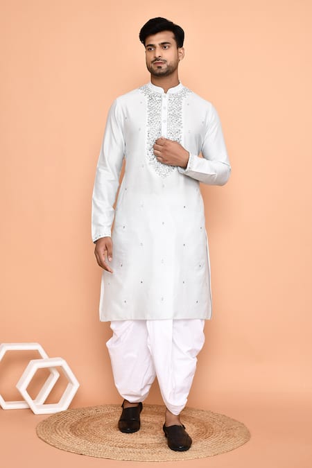 Arihant Rai Sinha Thread Work Kurta & Cream Dhoti Pant Set 