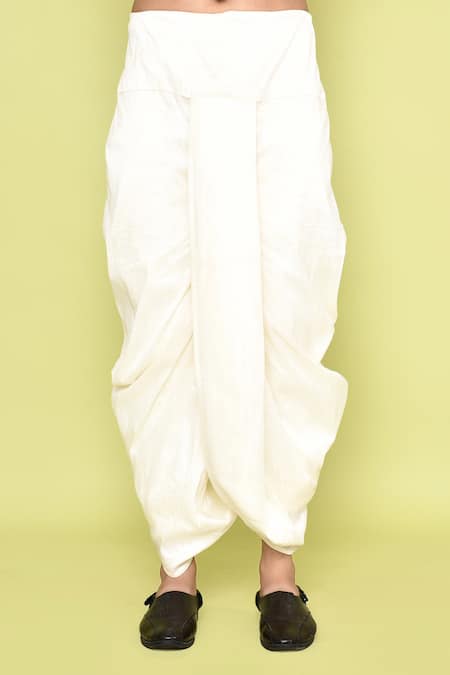 Arihant Rai Sinha_Grey Silk Embroidery Thread Work Kurta And Dhoti Pant Set _Online_at_Aza_Fashions