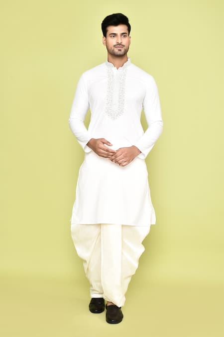 Arihant Rai Sinha Thread Embroidered Kurta & Off-White Dhoti Pant Set 