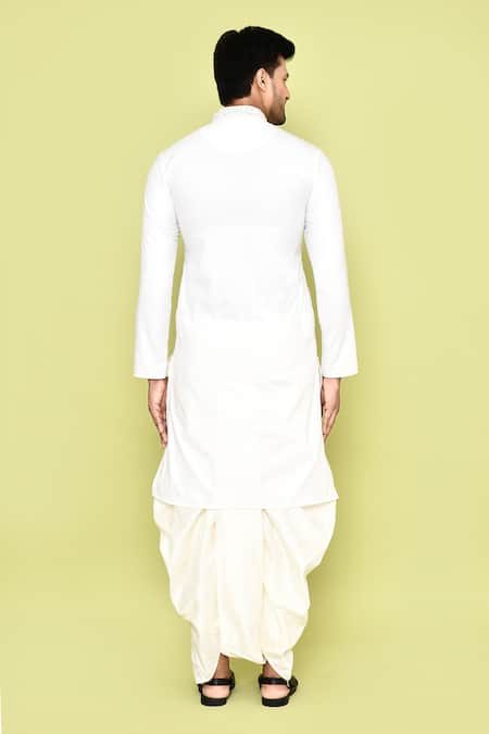 Arihant Rai Sinha Thread Embroidered Kurta & Off-White Dhoti Pant Set 