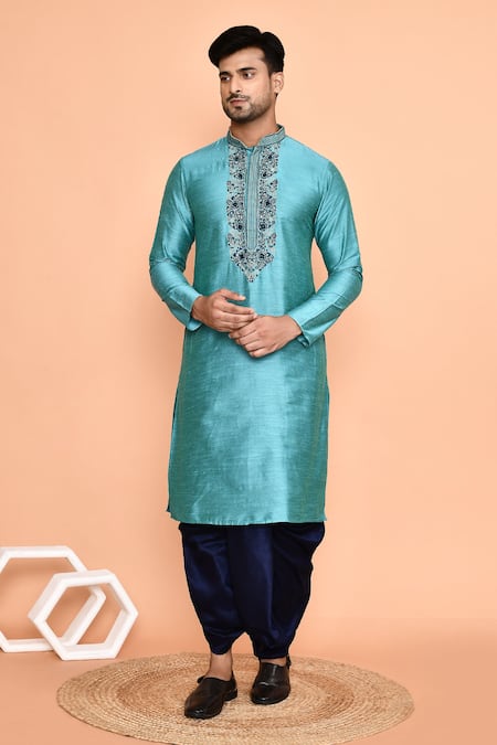 Arihant Rai Sinha Embroidered Kurta & Navy Blue Dhoti Pant Set 