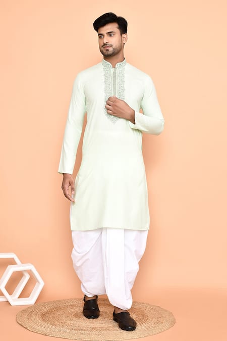 Arihant Rai Sinha Thread Embroidered Kurta & Off-White Dhoti Pant Set 