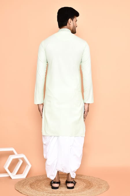Arihant Rai Sinha Thread Embroidered Kurta & Off-White Dhoti Pant Set 