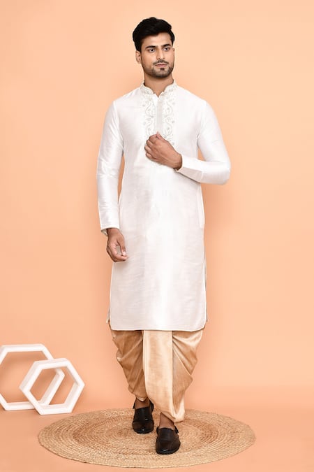 Arihant Rai Sinha Embroidered Kurta & Peach Dhoti Pant Set 