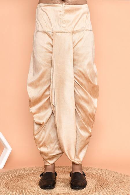 Arihant Rai Sinha_Cream Silk Embroidery Kurta And Peach Dhoti Pant Set_Online_at_Aza_Fashions