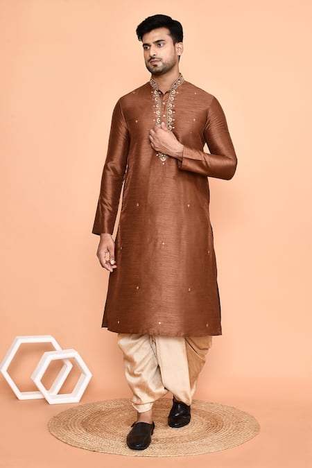 Arihant Rai Sinha Mirror Embroidered Kurta & Cream Dhoti Pant Set 