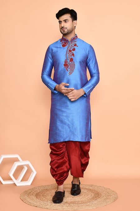 Arihant Rai Sinha Thread Embroidered Kurta & Maroon Dhoti Pant Set 