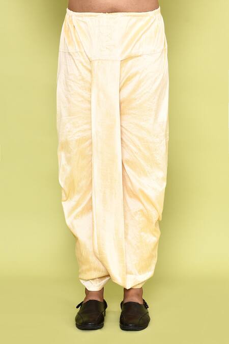 Arihant Rai Sinha Yellow Silk Mirrors, Embroidery Work Kurta And Cream Dhoti Pant Set Online at Aza Fashions Arihant Rai Sinha_Yellow Silk Mirrors, Embroidery Work Kurta And Cream Dhoti Pant Set_Online_at_Aza_Fashions