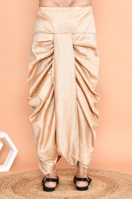 Buy_Arihant Rai Sinha_Black Cotton, Silk Embroidery Kurta And Cream Dhoti Pant Set _Online_at_Aza_Fashions