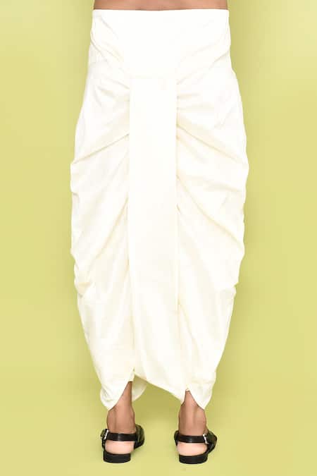 Buy_Arihant Rai Sinha_Green Cotton, Silk Embroidery Placket Straight Kurta With Dhoti Pant _Online_at_Aza_Fashions