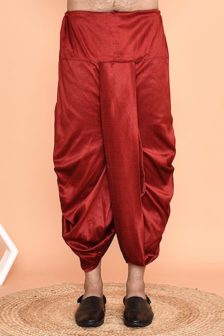 Arihant Rai Sinha_Yellow Cotton, Silk Embroidery Floret Placket Kurta With Dhoti Pant _Online_at_Aza_Fashions