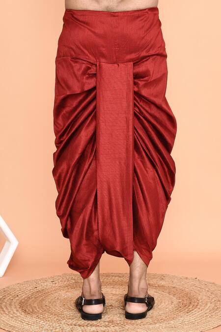 Buy_Arihant Rai Sinha_Yellow Cotton, Silk Embroidery Floret Placket Kurta With Dhoti Pant _Online_at_Aza_Fashions