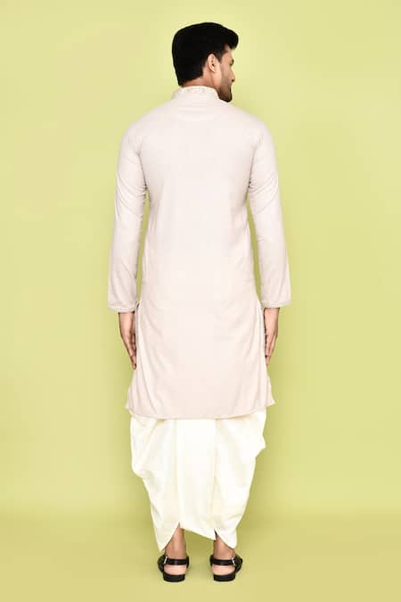 Arihant Rai Sinha Floral Bloom Embroidered Placket Kurta With Dhoti Pant 