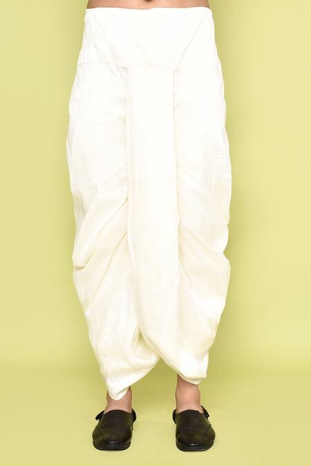 Arihant Rai Sinha_Brown Silk, Cotton Embroidery Floral Butti Kurta With Dhoti Pant_Online_at_Aza_Fashions