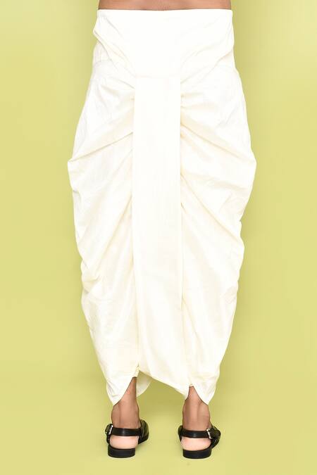 Buy_Arihant Rai Sinha_Brown Silk, Cotton Embroidery Floral Butti Kurta With Dhoti Pant_Online_at_Aza_Fashions