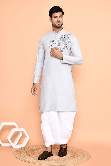 Arihant Rai Sinha Flower Vine Embroidered Kurta With Dhoti Pant 