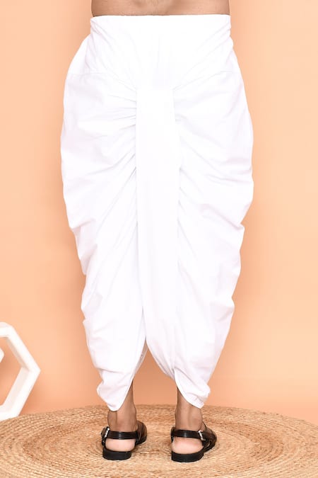 Buy_Arihant Rai Sinha_Grey Cotton, Silk Embroidery Flower Vine Kurta With Dhoti Pant _Online_at_Aza_Fashions