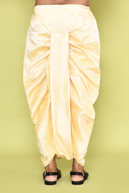 Buy_Arihant Rai Sinha_Beige Silk Embroidery Straight Kurta With Dhoti Pant_Online_at_Aza_Fashions