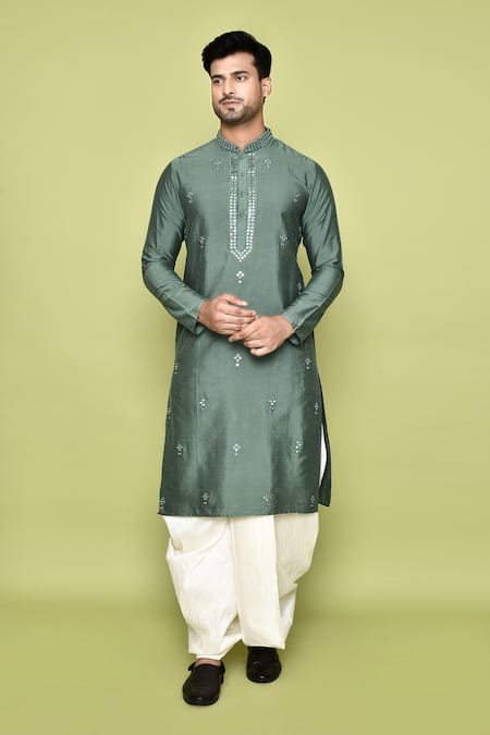 Arihant Rai Sinha Mirror Embroidered Butti Kurta With Dhoti Pant 