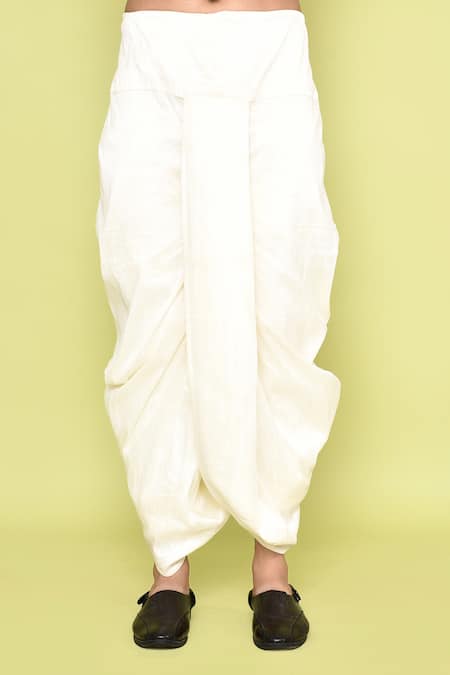 Arihant Rai Sinha_Green Silk Mirrors Embroidered Butti Kurta With Dhoti Pant _Online_at_Aza_Fashions