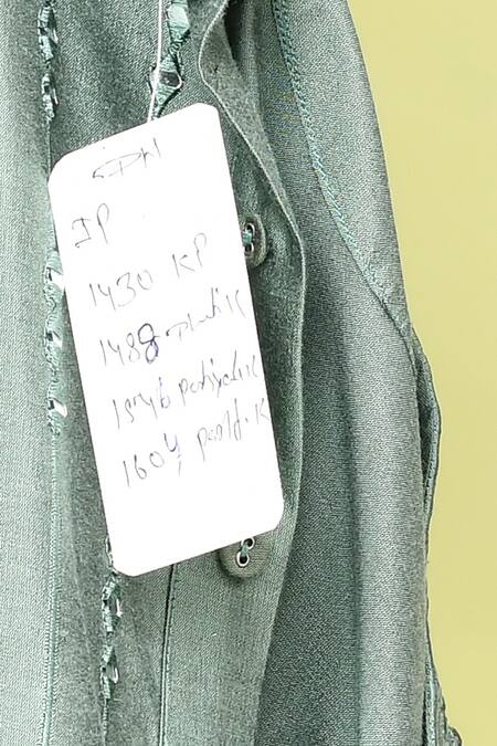 Shop_Arihant Rai Sinha_Green Silk Mirrors Embroidered Kurta With Dhoti Pant _Online_at_Aza_Fashions