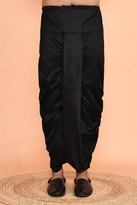 Arihant Rai Sinha_Black Silk Mirrors Diamond Embroidered Kurta With Dhoti Pant _Online_at_Aza_Fashions
