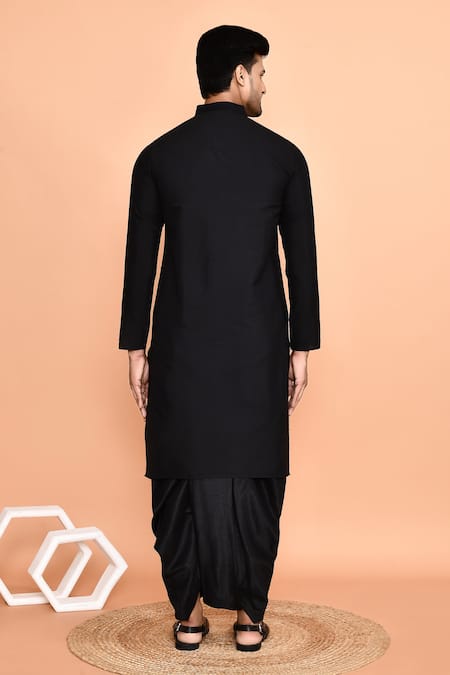 Arihant Rai Sinha Geometric Mirror Embroidered Placket Kurta With Dhoti Pant 