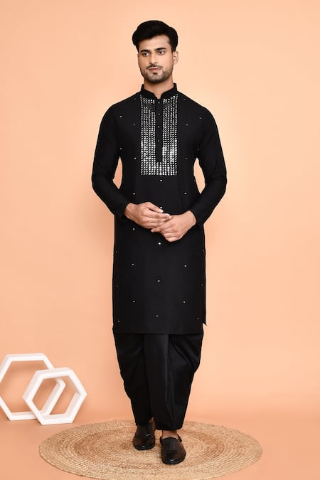 Arihant Rai Sinha Geometric Mirror Embroidered Kurta With Dhoti Pant 