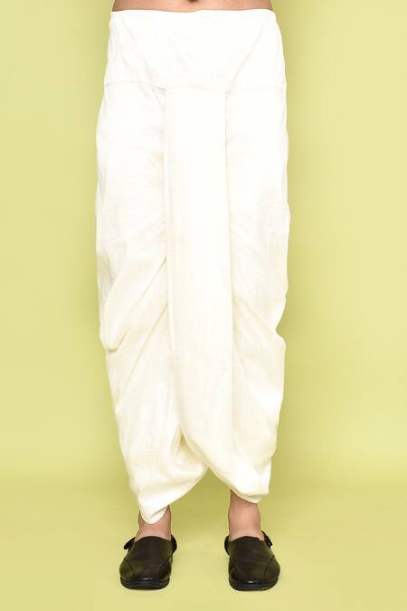 Arihant Rai Sinha_Maroon Silk Plain Kurta With Dhoti Pant _Online_at_Aza_Fashions