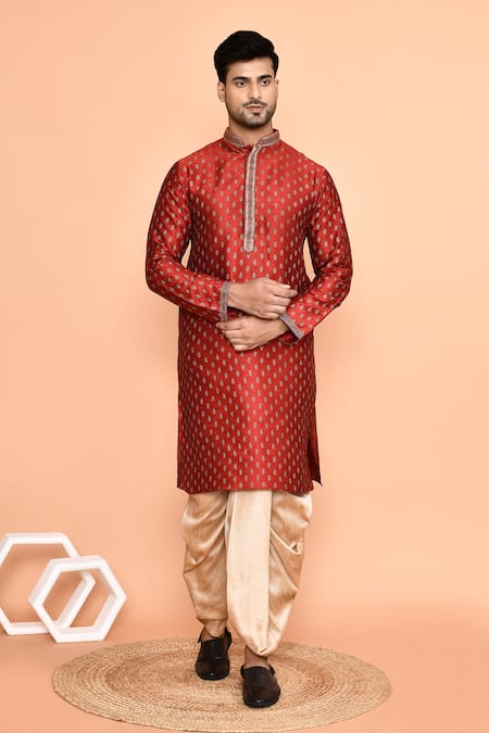 Arihant Rai Sinha Miniature Butti Embroidered Straight Kurta With Dhoti Pant 