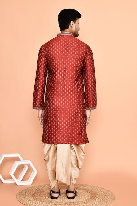 Arihant Rai Sinha Miniature Butti Embroidered Straight Kurta With Dhoti Pant 