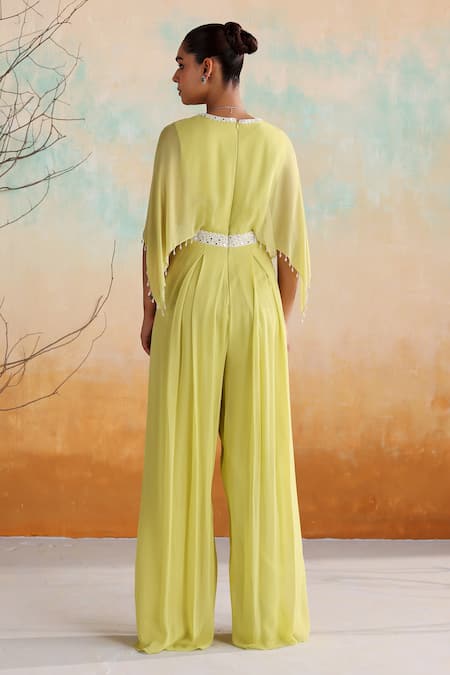 Seema Thukral Tulip Mirrorwork Embellished Draped Jumpsuit 