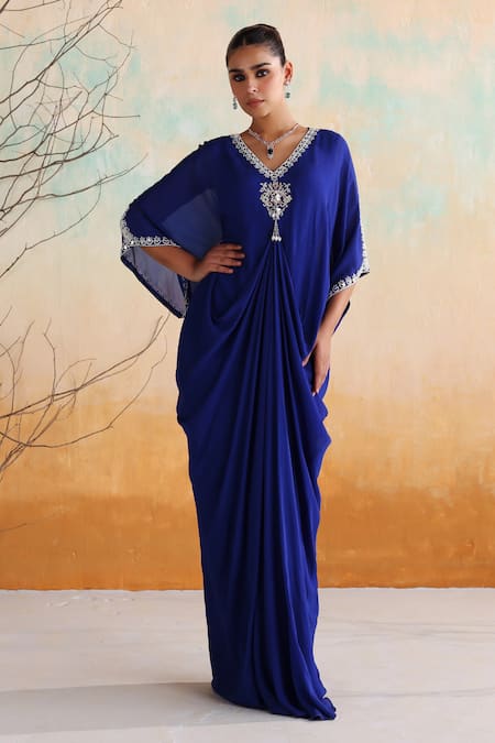 Seema Thukral Hana Mirrorwork Embellished Draped Kaftan 