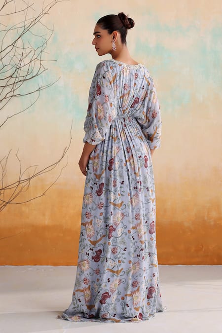 Seema Thukral Calla Floral Print Kaftan With Bralette 