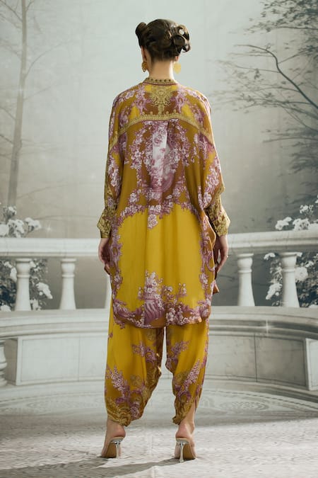 Rajdeep Ranawat Mabel Floral Vine Print Shirt Kurta & Dhoti Pant Set 