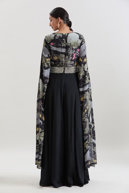 Basanti - Kapde Aur Koffee X AZA Floral Print Draped Jumpsuit 