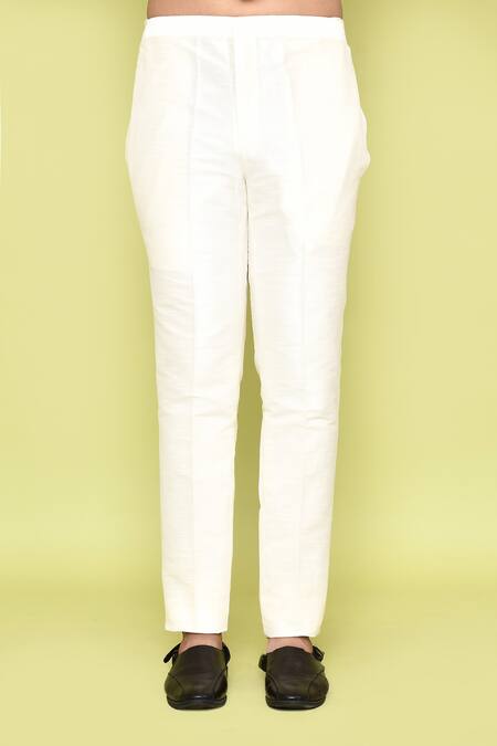 Arihant Rai Sinha_Brown Silk Embroidery Mini Floral Kurta With Pant_Online_at_Aza_Fashions