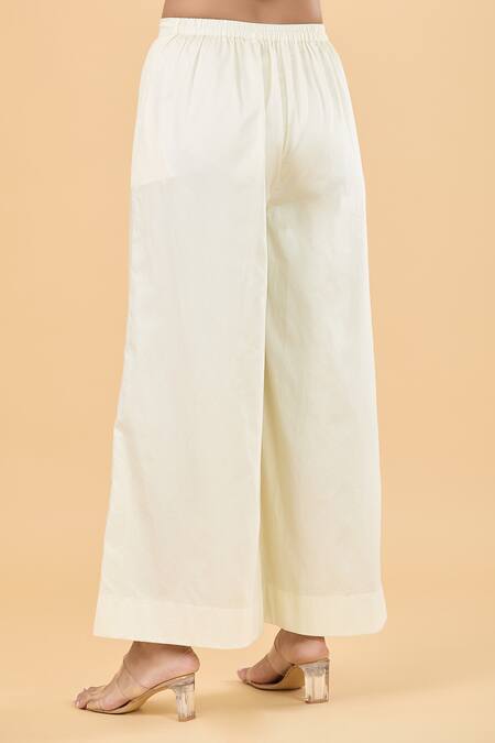 Shop AK-OK White Cotton Cut Work Distressed Pant Online at Aza Fashions Shop_AK-OK_White Cotton Cut Work Distressed Pant _Online_at_Aza_Fashions