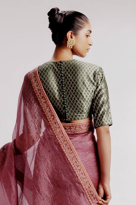 Taisha Multi Color Silk, Satin Sequins Textured Saree Set With Kadhwa Woven Blouse at Aza Fashions Taisha_Multi Color Silk, Satin Sequins Textured Saree Set With Kadhwa Woven Blouse _at_Aza_Fashions