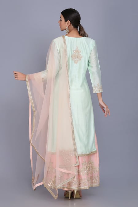 Anju & Harleen Zari Embroidered Kurta Sharara Set 